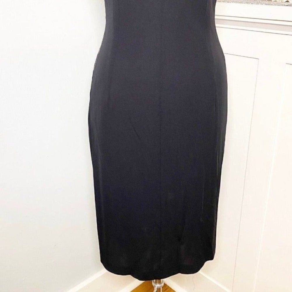Classiques Entier Ruched Zipper Sheath Dress Black 4 Small - Picture 9 of 11